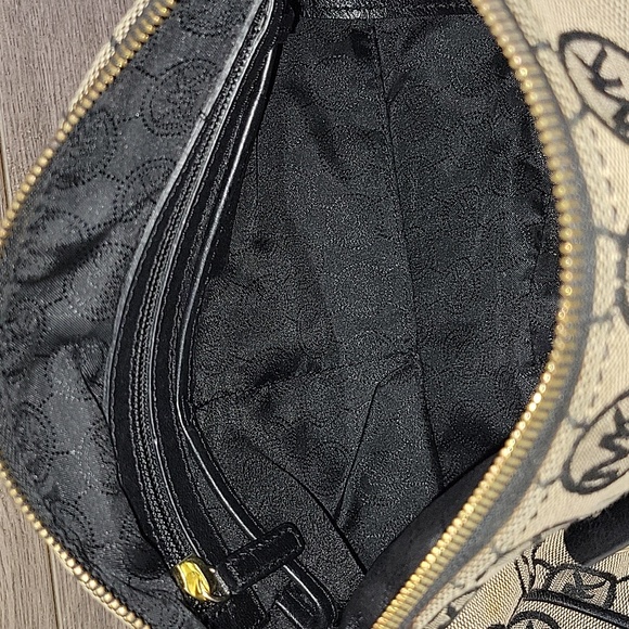 Michael Kors Gray Black Signature Handbag Purse Satchel - Picture 14 of 15